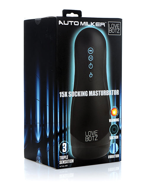 Lovebotz Auto Milker 15x Sucking Masturbator - Black